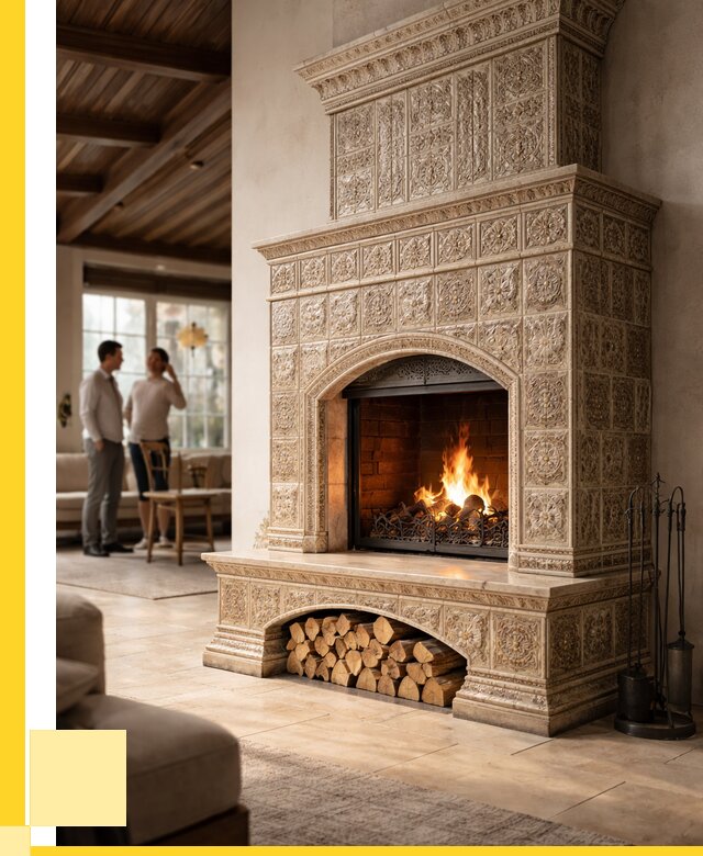 Купить изразцовый камин в Екатеринбурге от 256225 р. | ЭриданКтр