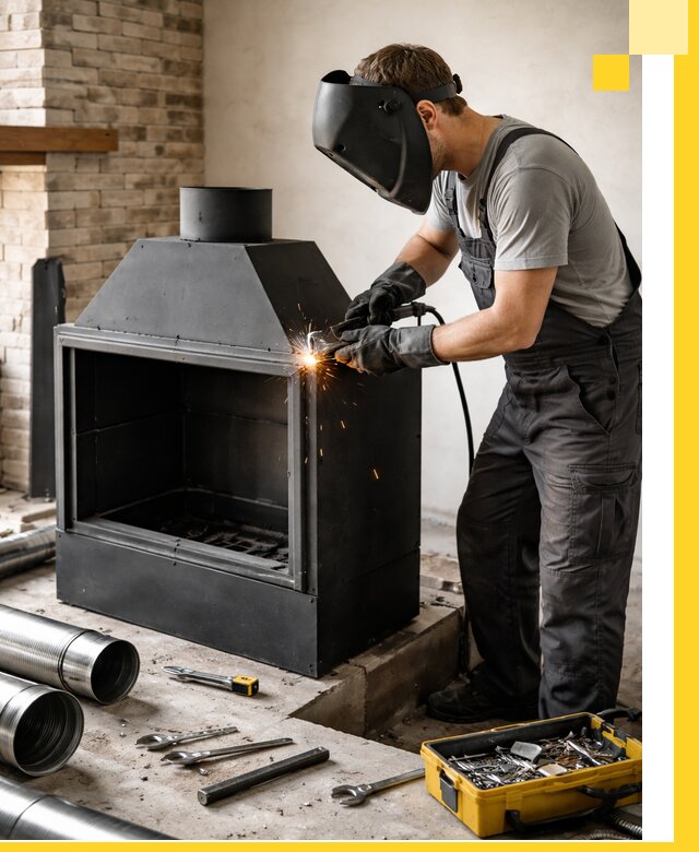 Продажа и установка металлических каминов в Екатеринбурге под ключ