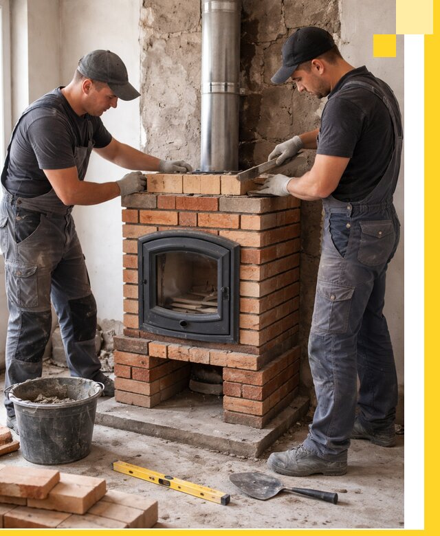 Монтаж печи камина под ключ в Екатеринбурге с гарантией и пусконаладкой