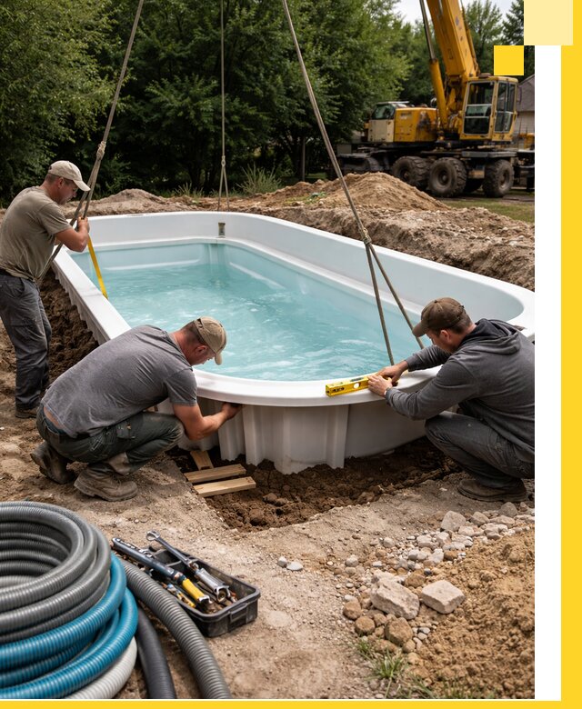 Установка и монтаж композитных бассейнов под ключ в Екатеринбурге