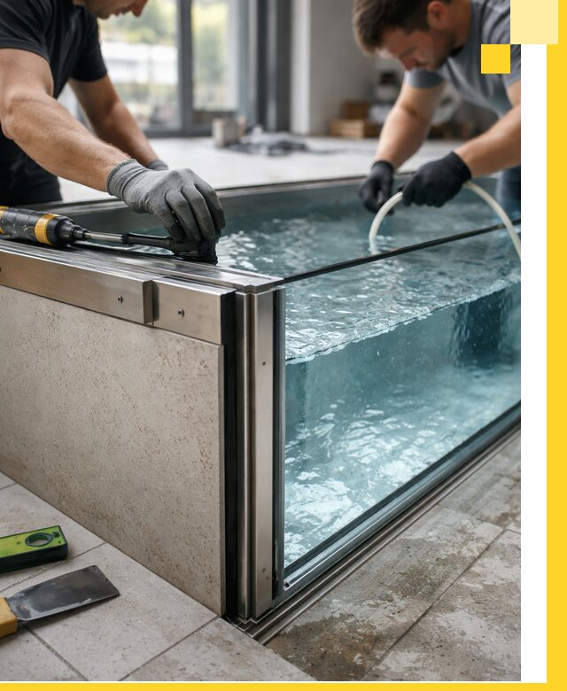 Проектирование и монтаж стеклянных бассейнов в Екатеринбурге