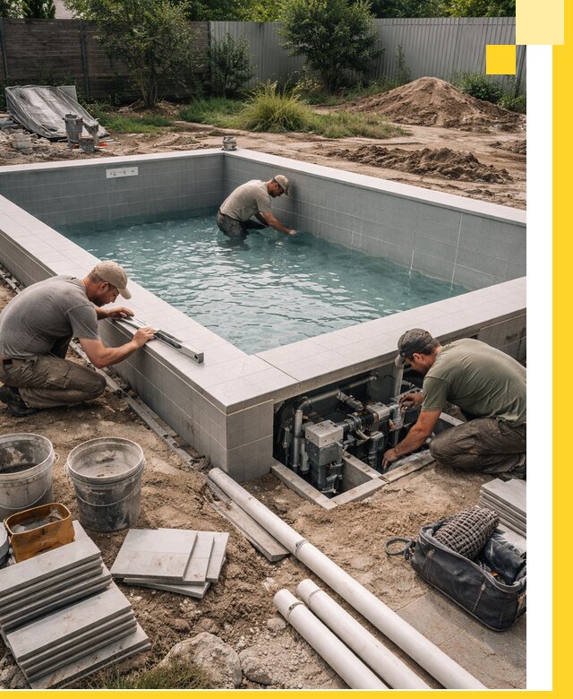 Строительство и монтаж бассейнов для дачи под ключ в Екатеринбурге