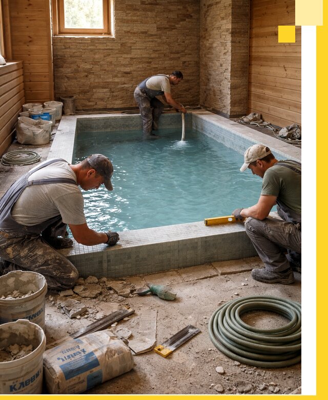 Проектирование и строительство бассейнов для бани в Екатеринбурге