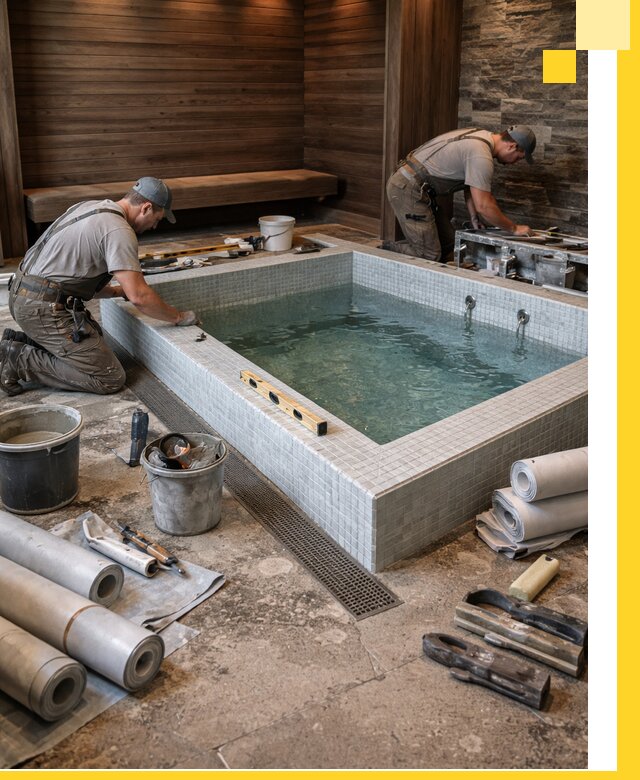 Установка и строительство бассейнов для сауны в Екатеринбурге