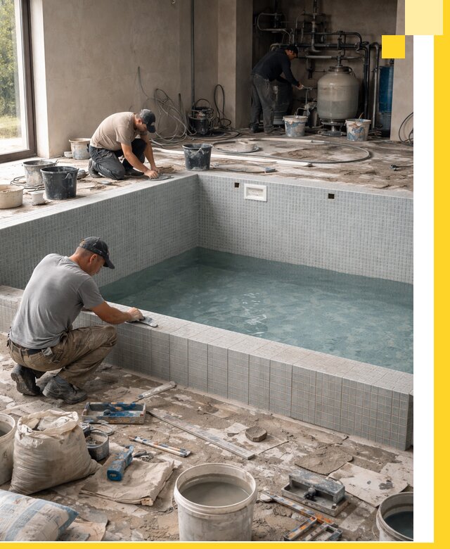 Строительство и монтаж бассейнов в помещении в Екатеринбурге