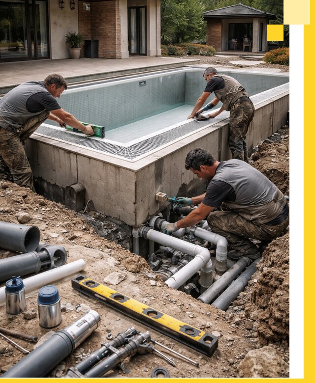 Строительство переливных бассейнов в Екатеринбурге под ключ