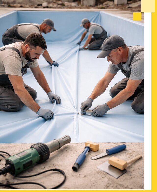 ПВХ пленка для бассейнов с монтажом и гарантией в Екатеринбурге