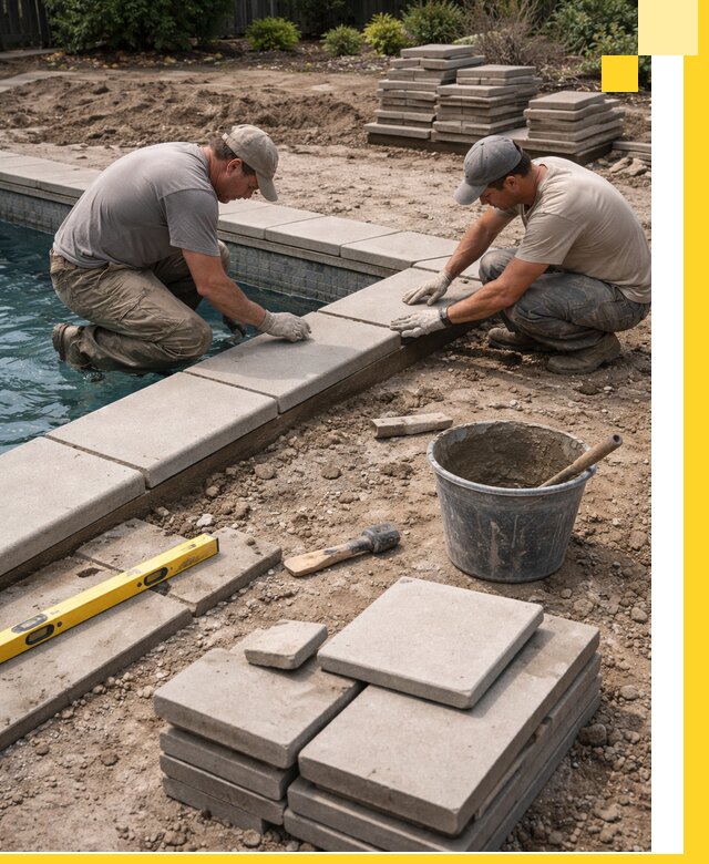 Установка и изготовление копингового камня для бассейнов в Екатеринбурге