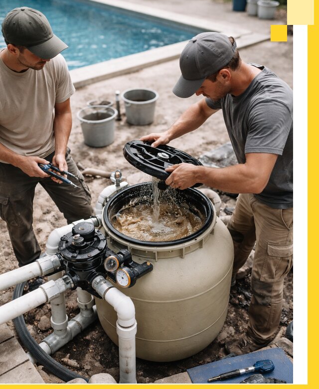 Установка и обслуживание песочных фильтров для бассейнов в Екатеринбурге