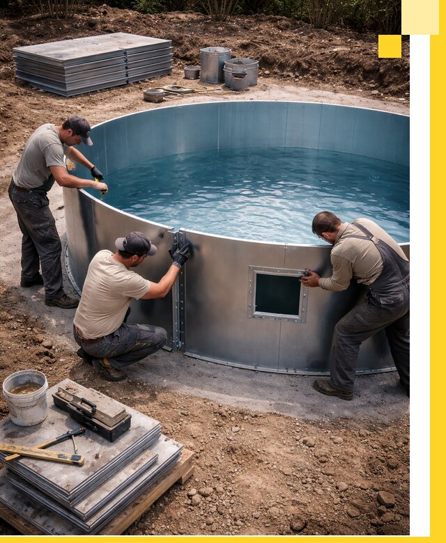 Круглые бассейны под ключ в Екатеринбурге проектирование и монтаж