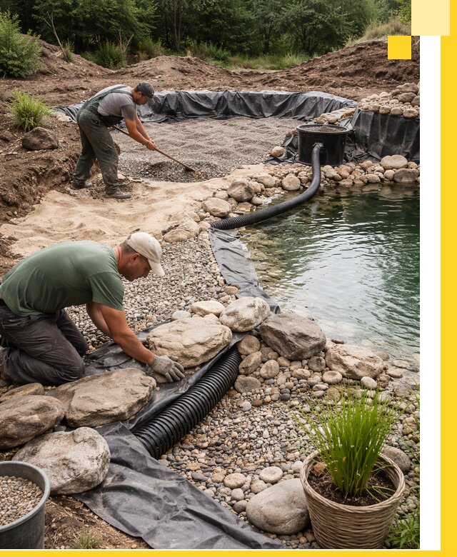 Строительство природных бассейнов и озер в Екатеринбурге под ключ