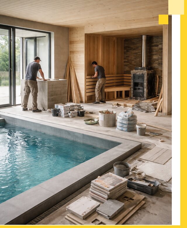 Проектирование и строительство бань с бассейном в Екатеринбурге