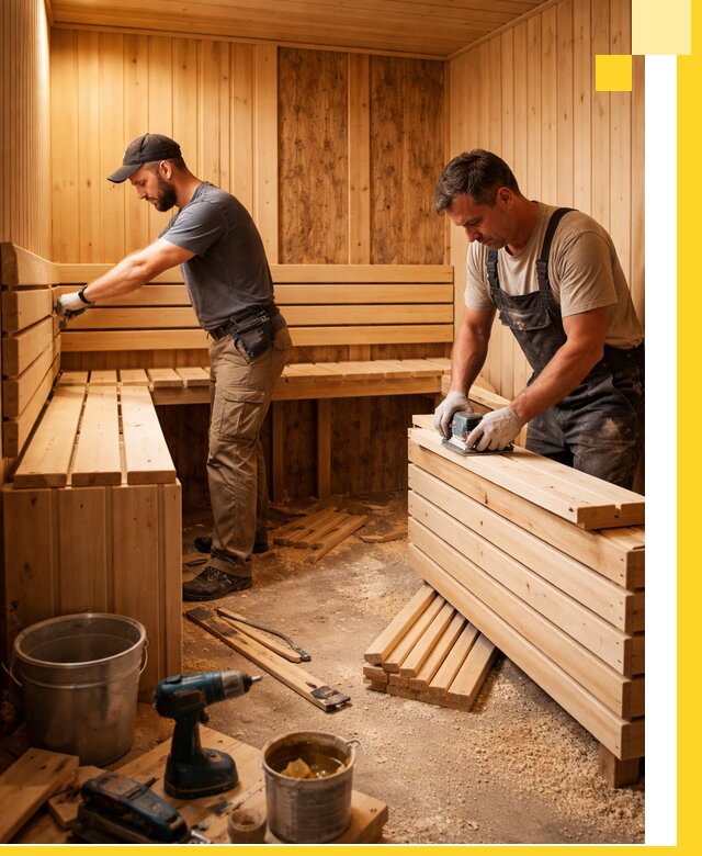 Профессиональный комплексный ремонт саун под ключ в Екатеринбурге