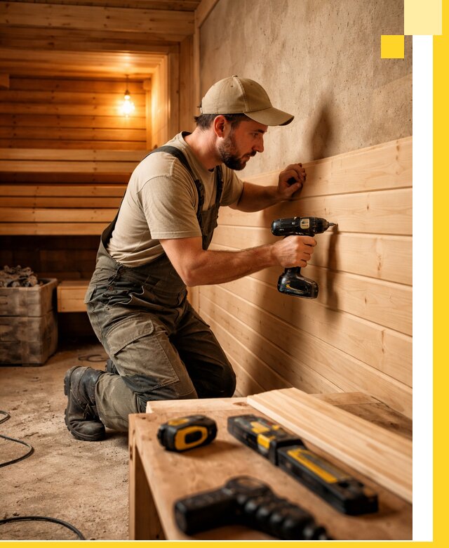 Профессиональная внутренняя отделка бани в Екатеринбурге под ключ