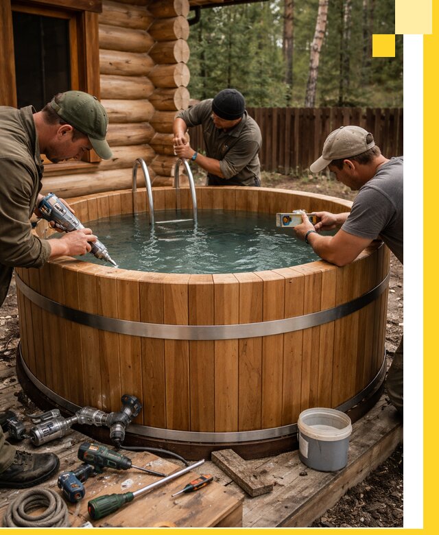 Строительство бань с купелью под ключ и отделкой в Екатеринбурге