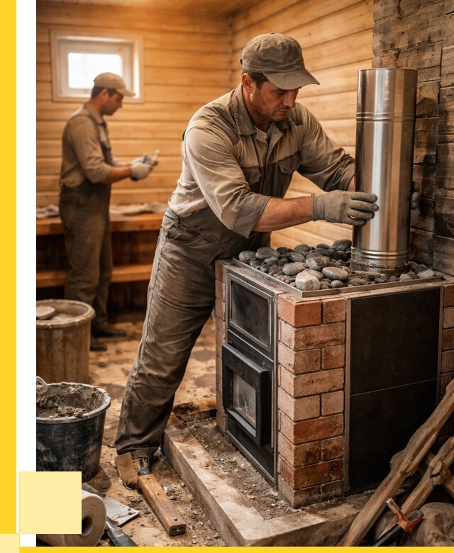 Монтаж печи в бане под ключ в Екатеринбурге от 20498 р. | ЭриданКтр