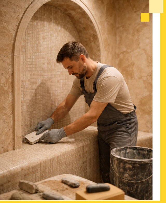 Профессиональная отделка хамамов с мозаикой под ключ в Екатеринбурге