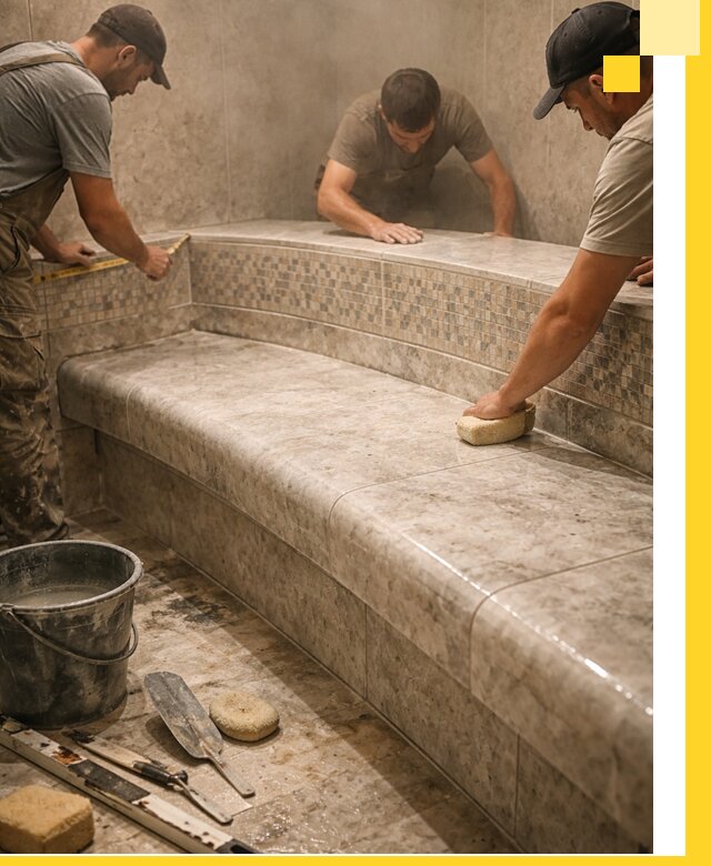 Изготовление и установка сидений для хамама в Екатеринбурге