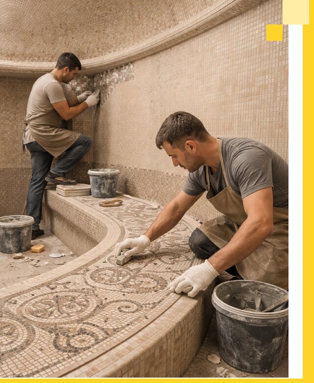 Плитка для хамама в Екатеринбурге, укладка, подбор и поставка